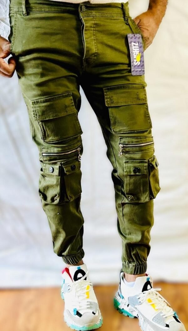 Green Cargo denim pants - Image 2