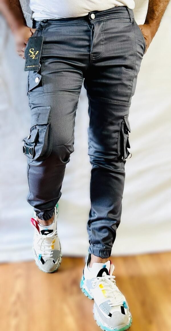 Slim Fit Grey Cargo Pants