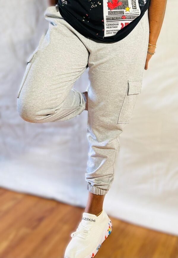 Light Grey Cotton Comfort 2 Pockets Pants - Image 2