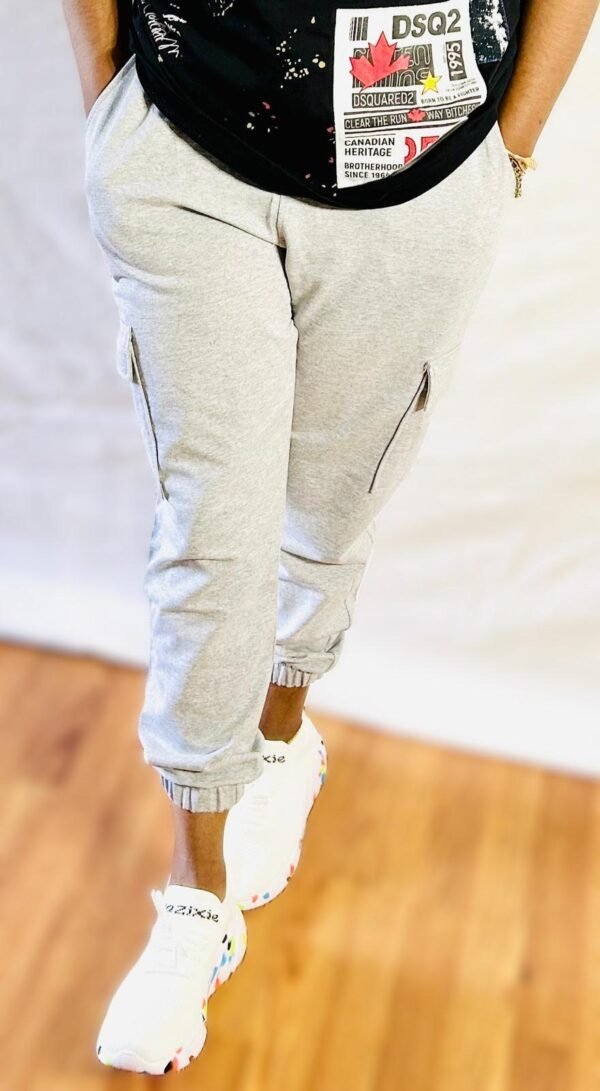 Light Grey Cotton Comfort 2 Pockets Pants - Image 3