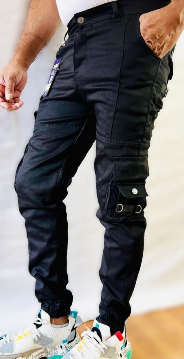 Slim Fit black Cargo Pants