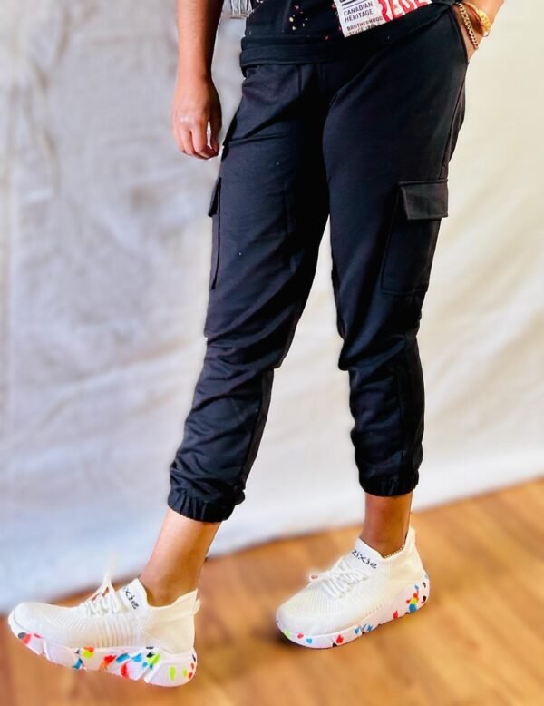 Black Cotton Comfort 2 Pockets Pants - Image 2