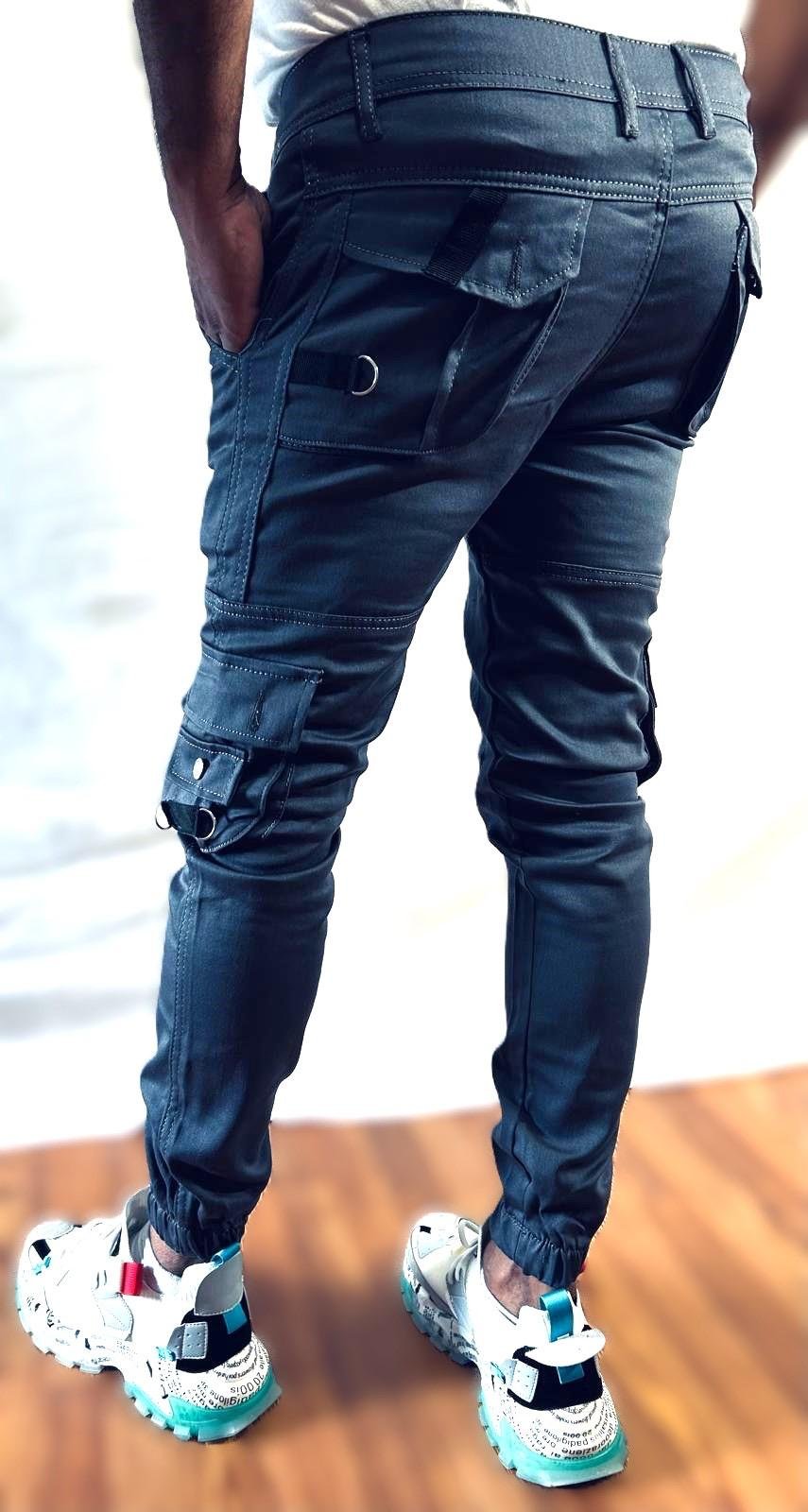 Slim Fit Grey Cargo Pants - Image 7