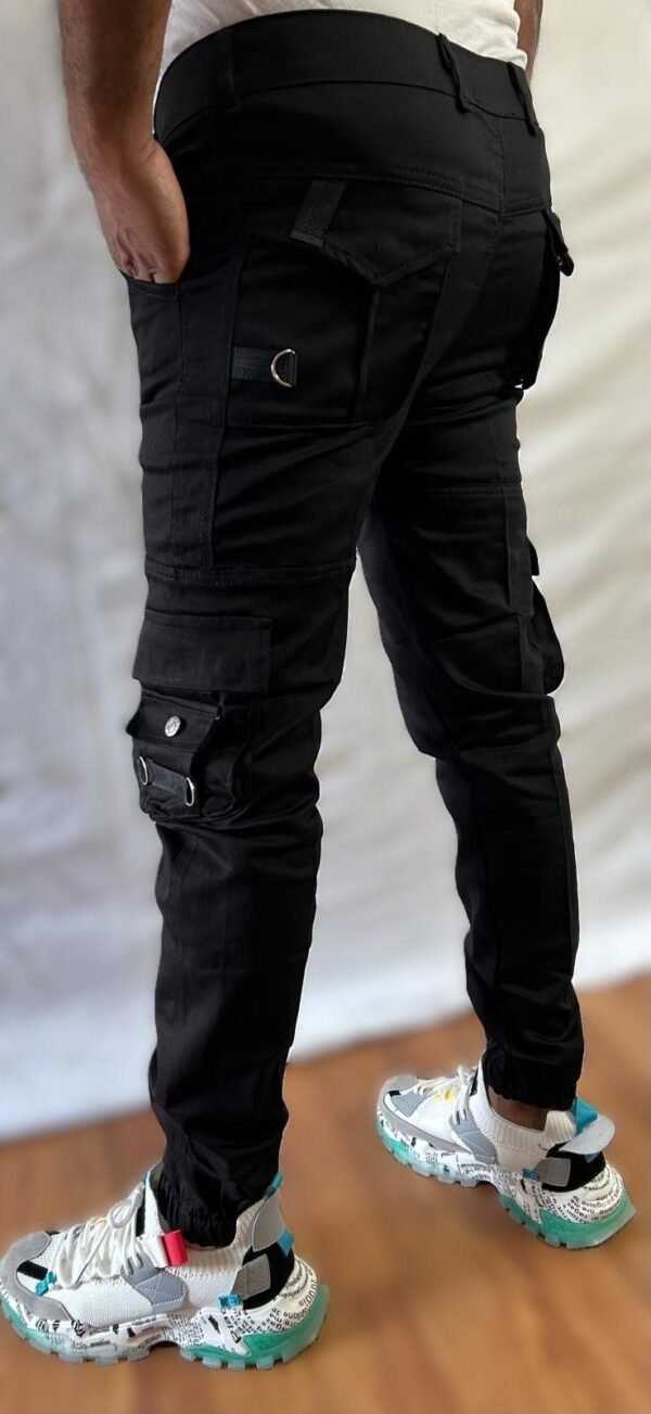 Slim Fit black Cargo Pants - Image 5