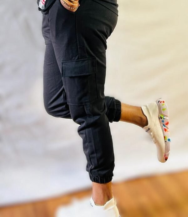 Black Cotton Comfort 2 Pockets Pants - Image 4