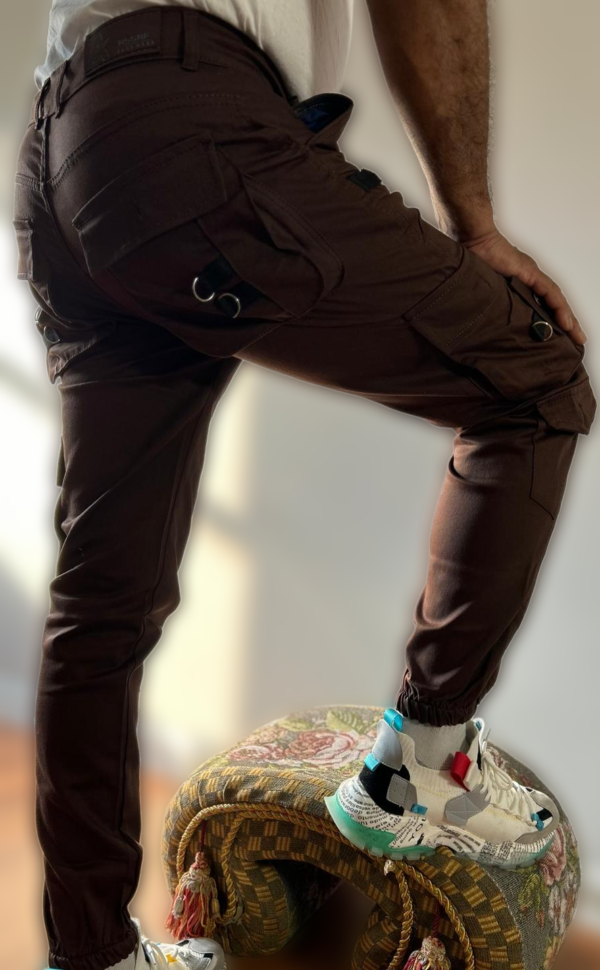 Slim Fit Brown Cargo Pants - Image 4