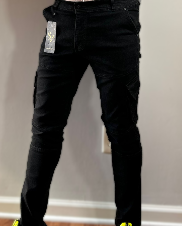 black Cargo denim Slim Fit Outdoor Pants - Image 6