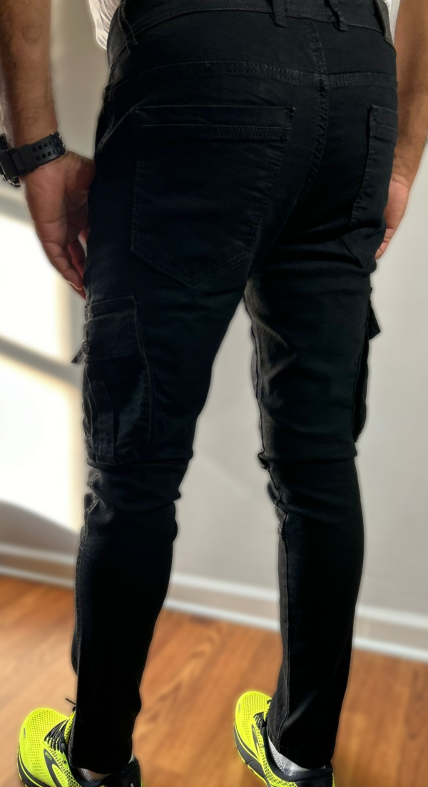 black Cargo denim Slim Fit Outdoor Pants - Image 7