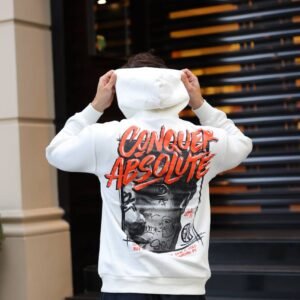 👑 "CONQUER ABSOLUTE" Hoodie – Luxury Graffiti Black 👑